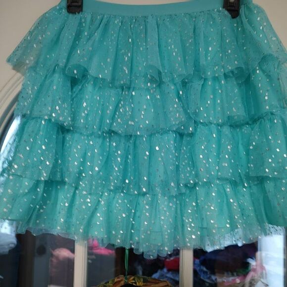 New The Children's Place Light Teal  Layered Tulle Skirt Size Girl's 14 - Picture 2 of 2